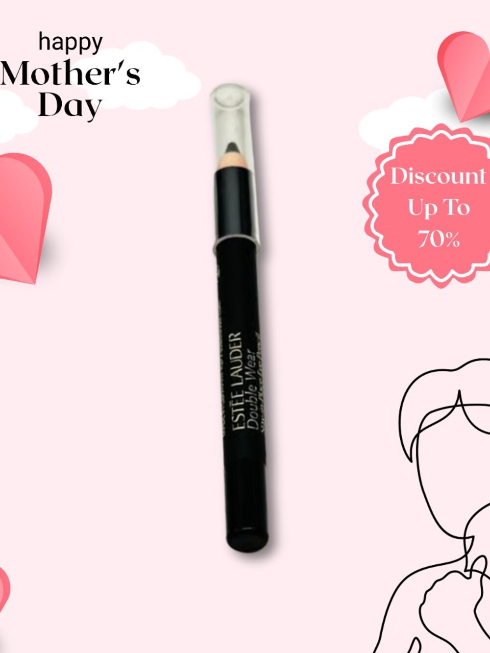 Estee Lauder Double Wear 24H Waterproof Gel Eye Pencil #01 Onyx .028 oz -Black